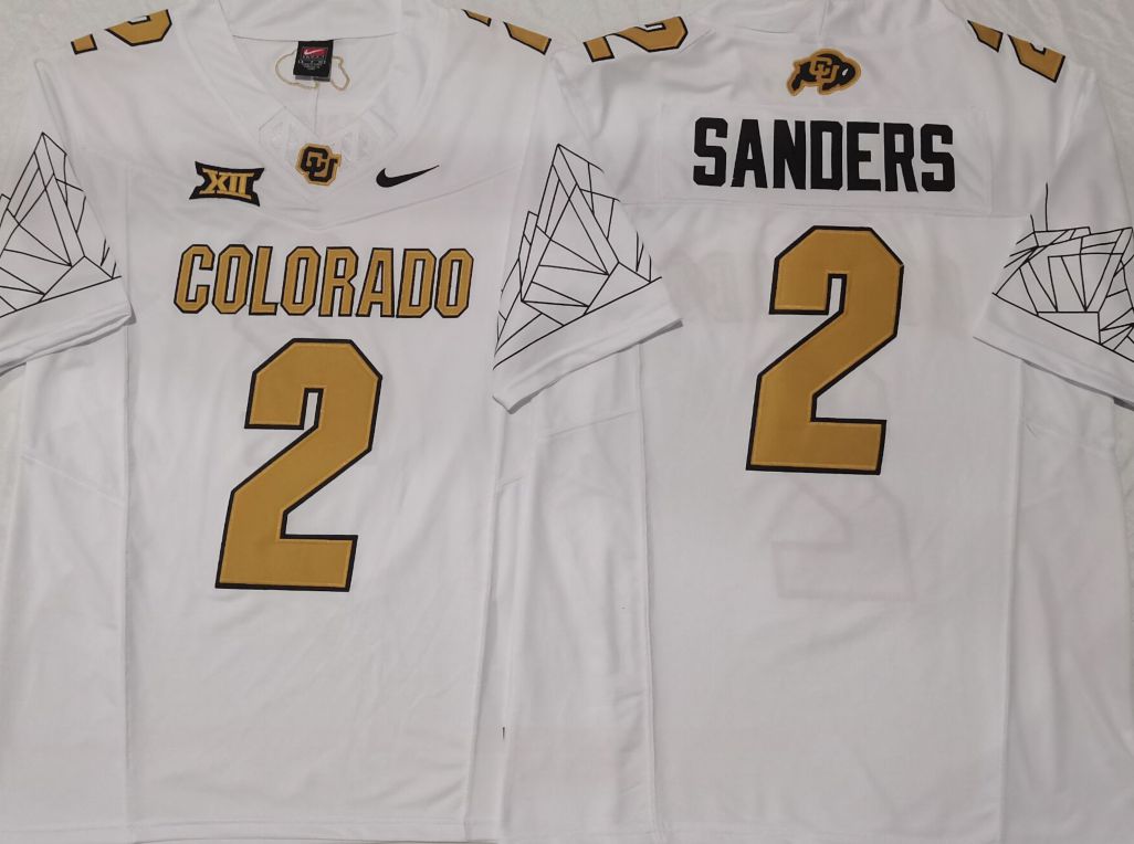 Men Colorado Buffaloes #2 Sanders White 2025 Nike Limited NCAA Jersey style 3